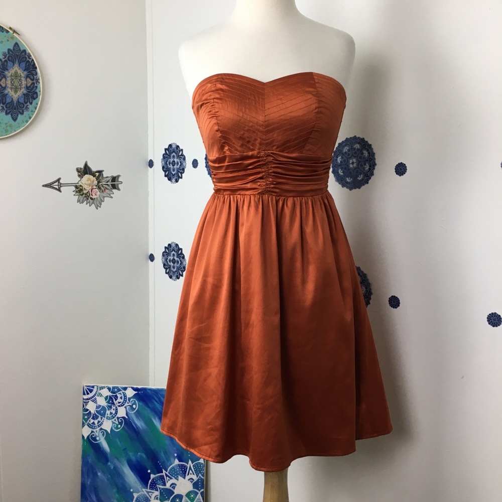 NWT The Limited strapless fall spiced pumpkin formal party dress size 0